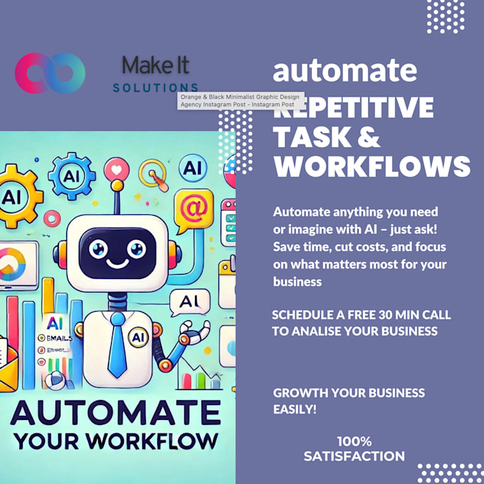 Gig Preview - Automate repetitive task and workflows using ai