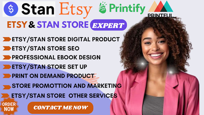 Gig Preview - Build stan store digital products, canva ebook design, etsy digital product SEO