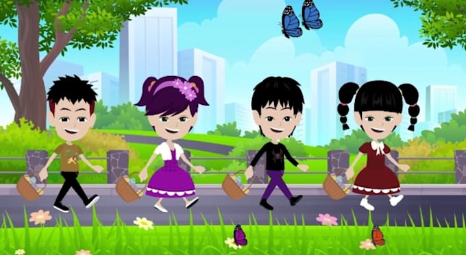 Gig Preview - 2d animation for kids 2d cartoon animation 2d kids learning video nursery rhymes