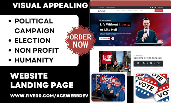 Gig Preview - Design political campaign website non profit election humanity campaign website