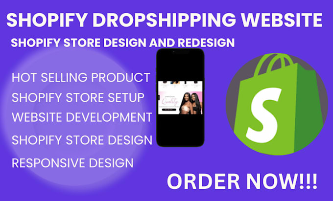 Gig Preview - Build shopify website dropshipping store shopify store design redesign shopify