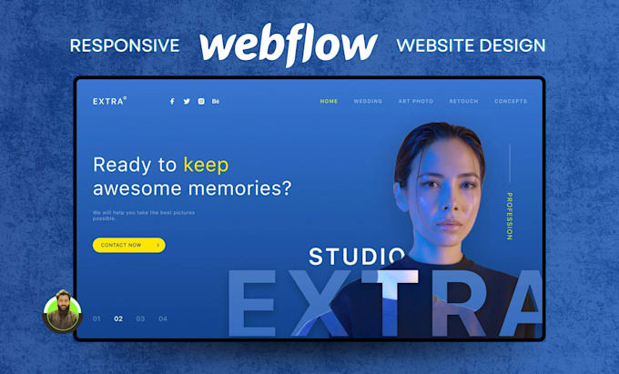 Gig Preview - Design webflow website, figma to webflow, webflow expert, or fix webflow website