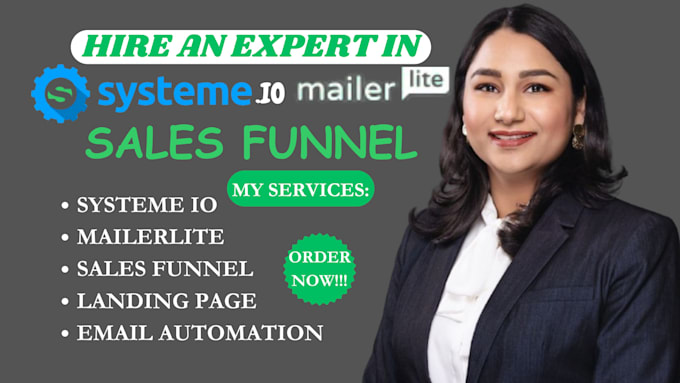 Gig Preview - Do systeme io landing page sales funnel maillerlite email automation