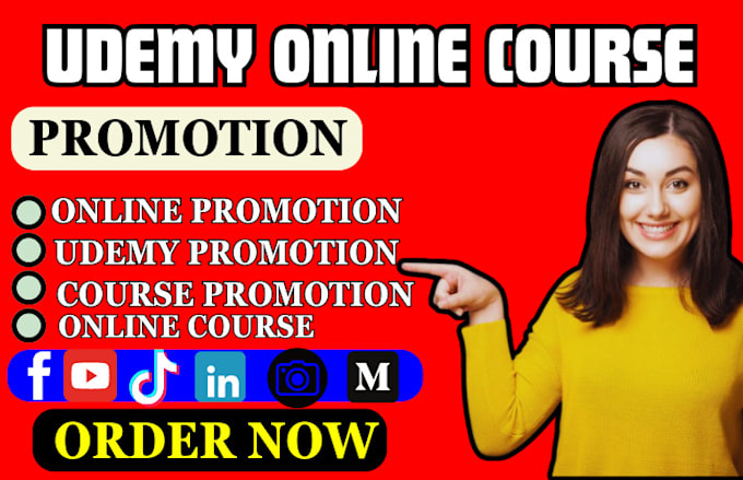 Gig Preview - Promote udemy online course promotion udemy marketing