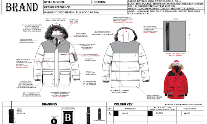 Gig Preview - Design custom hoodies jacket tech pack and fashion flat sketch mockup