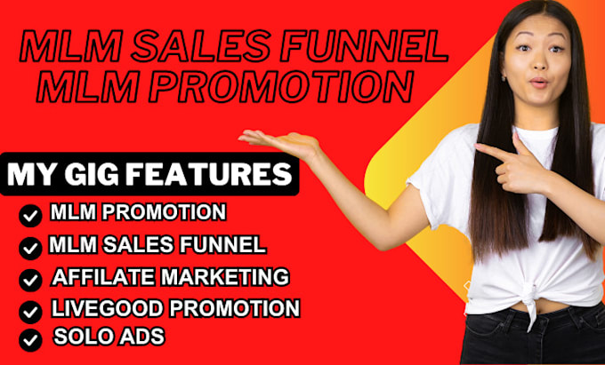 Gig Preview - Do mlm promotion, mlm sales funnel, mlm leads affiliate link promotion