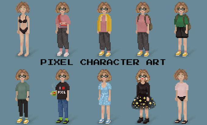 Gig Preview - Do pixel animation game art pixel video background 8 bit character asset tileset