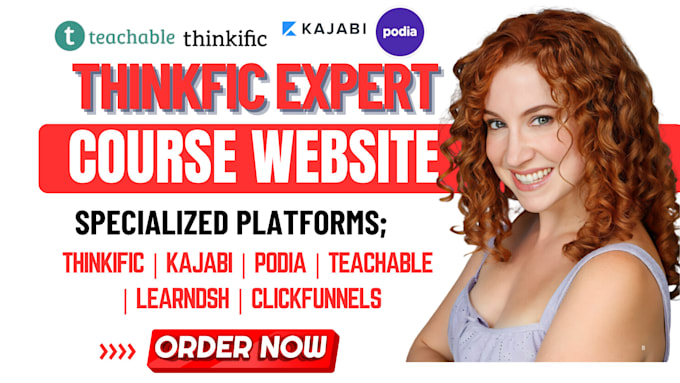 Gig Preview - Design online course website on thinkfic, kajabi, clickfunnels, teachable, podia