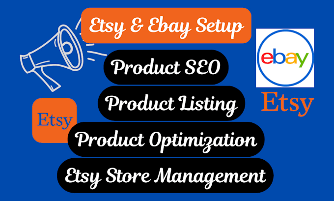 Gig Preview - Do etsy ebay product listing optimization tag title seo ranking keyword research