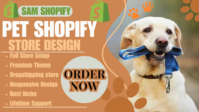 Gig Preview - Do pet shopify store, pet care shopify, pet dropping store