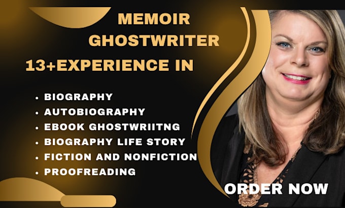 Gig Preview - Ghostwrite your memoir, book editing, biography, autobiography, ebook writer