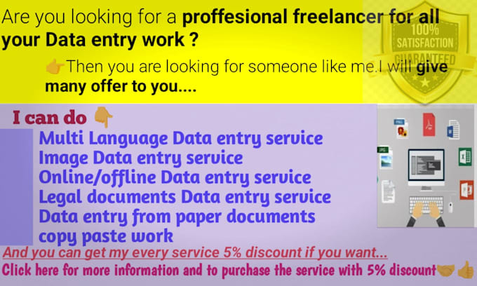 Bestseller - do your any data entry work fast  with many discount