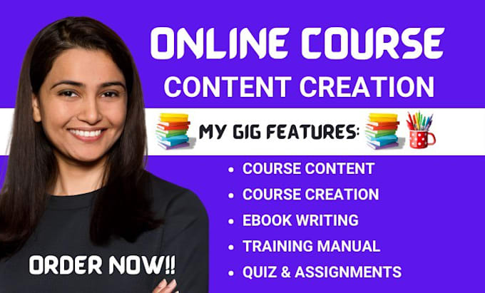 Gig Preview - Create online course content ebook writing training manual course creation