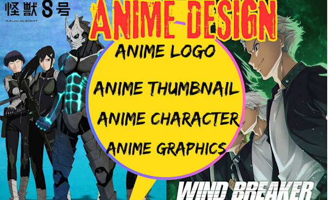 Gig Preview - Anime logo anime thumbnail anime character anime model anime icon anime graphics