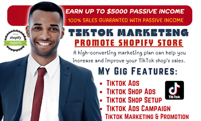 Gig Preview - Do tiktok ads,tiktok shop,tiktok shop, tiktok shop marketing,tiktok manager