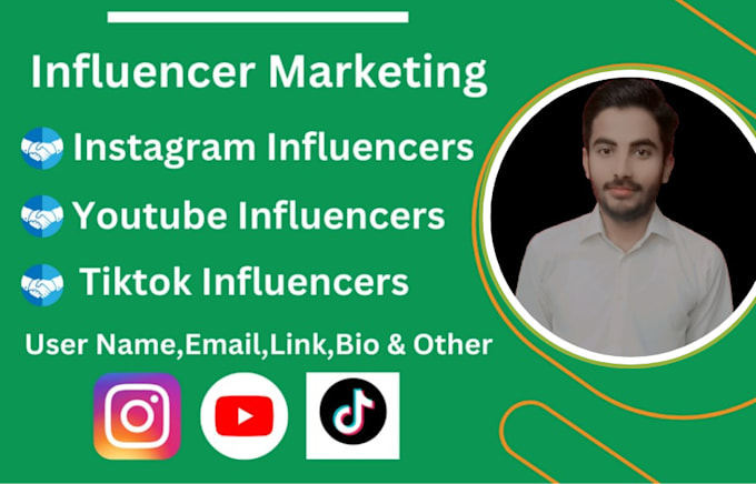 Gig Preview - Find tiktok influencer, influencer marketing research