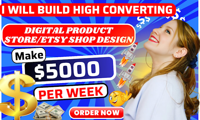 Gig Preview - Build digital product shopify store or 7 figure shopify dropshipping store