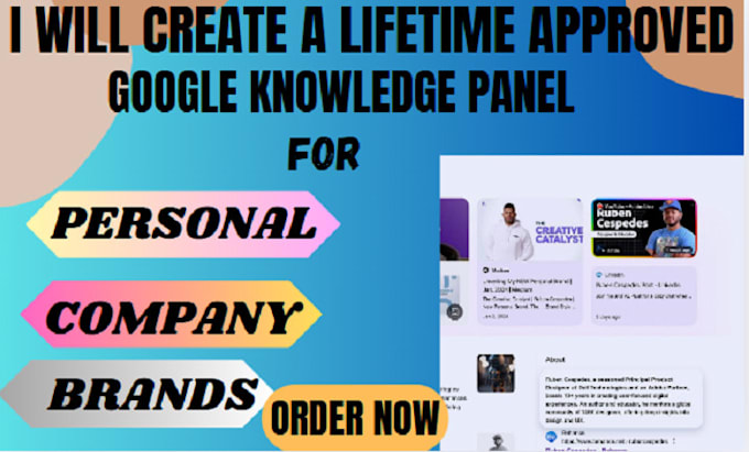 Gig Preview - Create a verified and approved google knowledge panel for personal and business