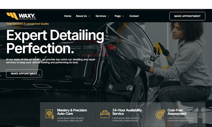 Gig Preview - Design auto detailing website car repair website car detailing website