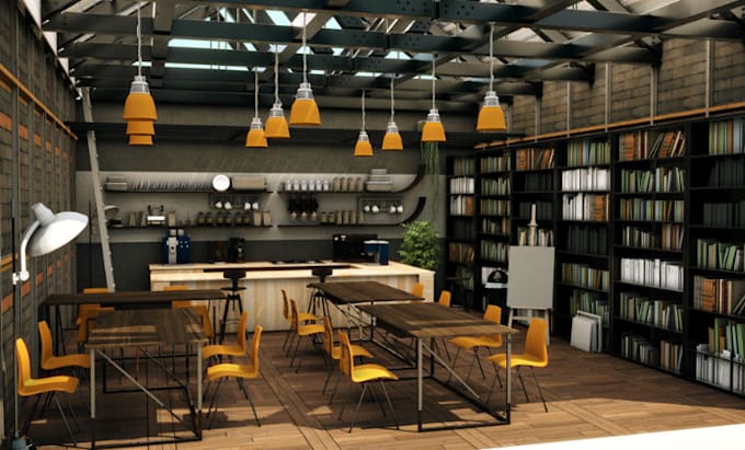 Gig Preview - Do 3d rendering for café, restaurant, coffee shop, interior , exterior design