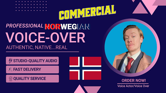 Gig Preview - Record a TV or radio commercial norwegian male voice over