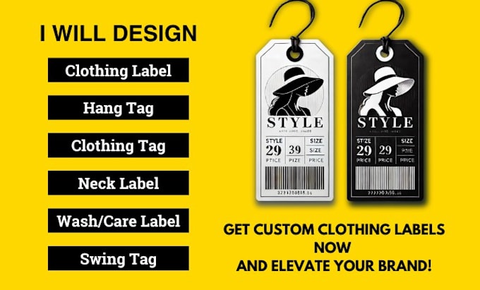 Gig Preview - Do hang tags, care label, neck labels, and clothing labels design