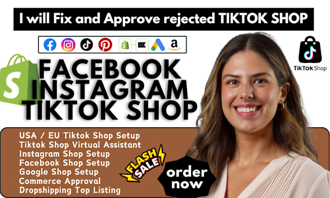 Gig Preview - Setup facebook shop tiktok shop instagram shop tiktok ads or shopify marketing