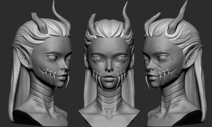 Gig Preview - Sculpt realistic 3d head, 3d bust, 3d skull, 3d model,  halloween mask