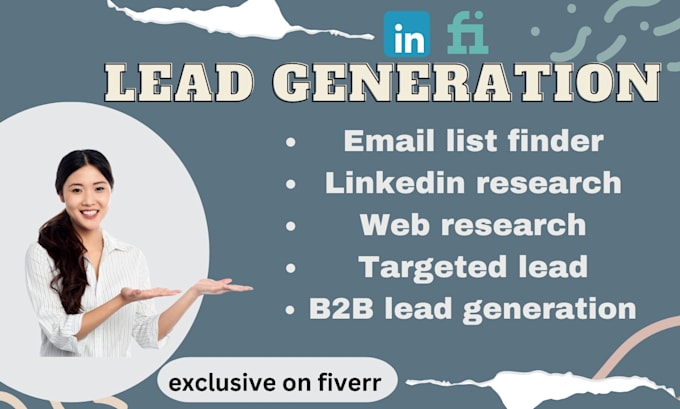 Gig Preview - Do b2b lead generation, linkedin lead and business lead for email list finder