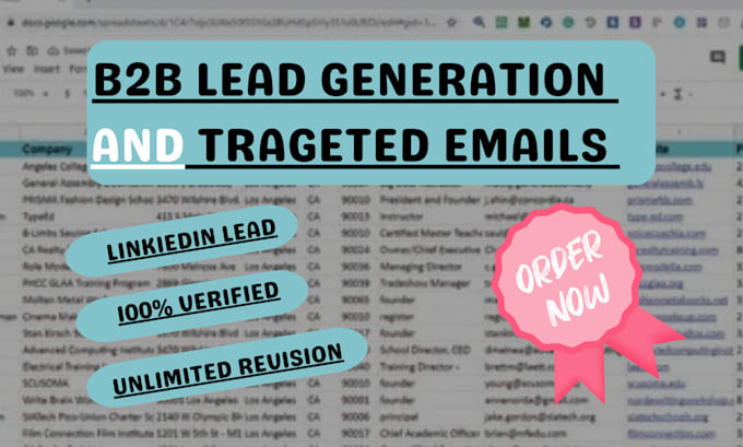 Gig Preview - Do highly targeted b2b linkedin lead generation, email prospect list building