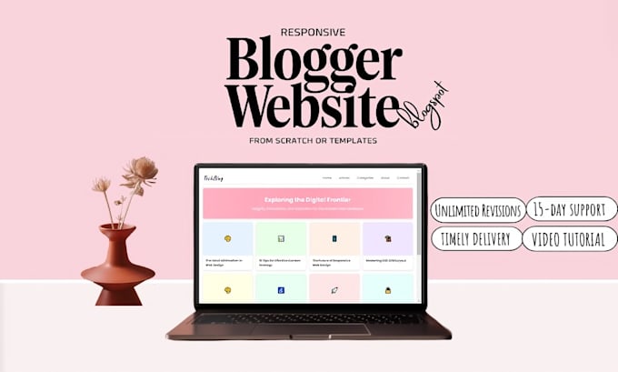 Gig Preview - Design and create custom blogspot blogger website from scratch or use a template