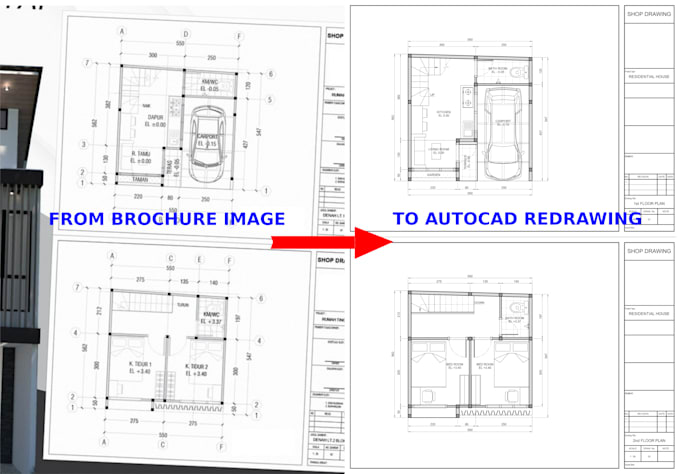 Gig Preview - Make sketch or brochure into a technical drawing