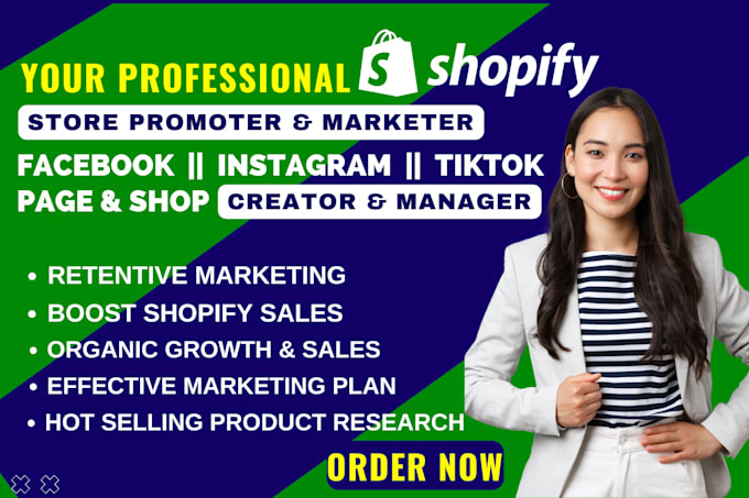 Gig Preview - Setup facebook shop tiktok ad shop instagram shop for complete shopify marketing