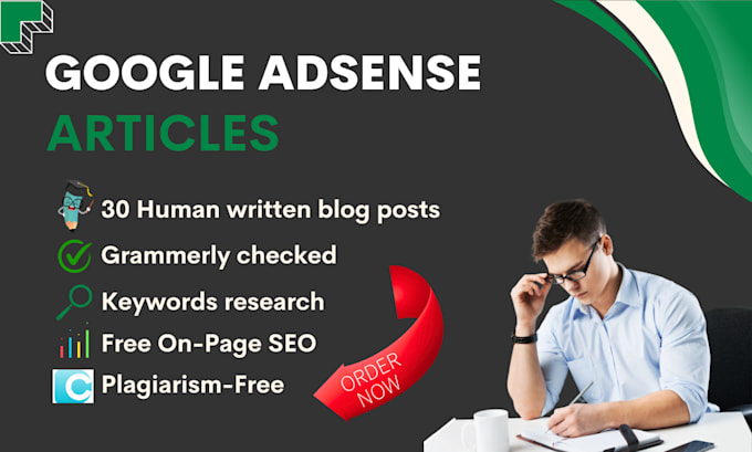 Gig Preview - Write 30 unique bulk SEO articles for google adsense approval