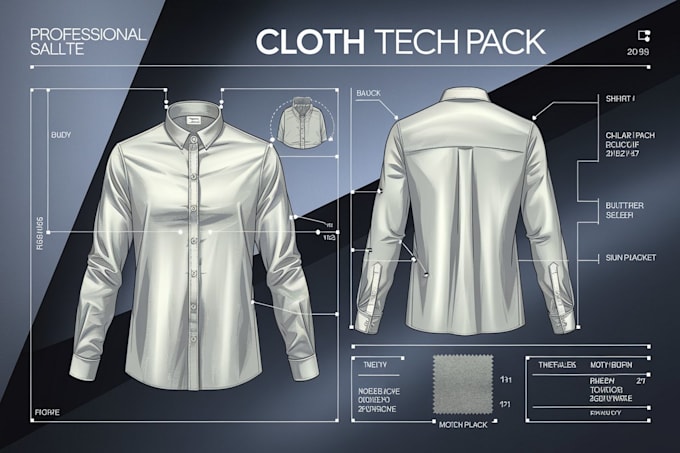 Gig Preview - Design fashion clothing tech pack, flat sketch, mockup, garment for production