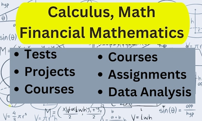 Gig Preview - Be your tutor in calculus, math, statistics, and financial mathematics class