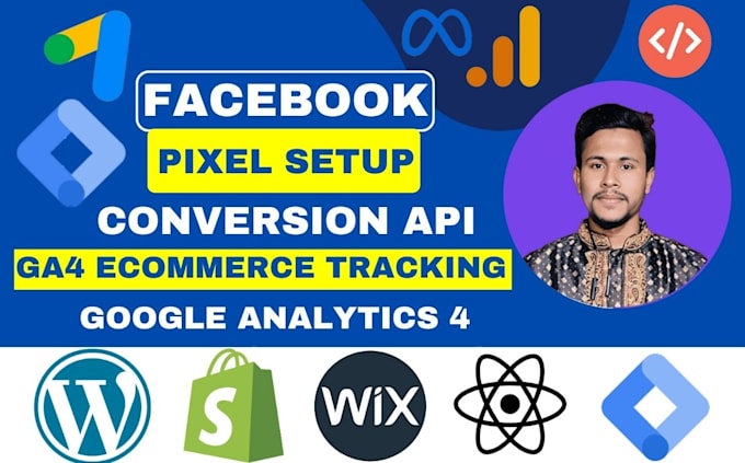 Gig Preview - Set up and configure meta facebook pixel conversion API with google tag manager