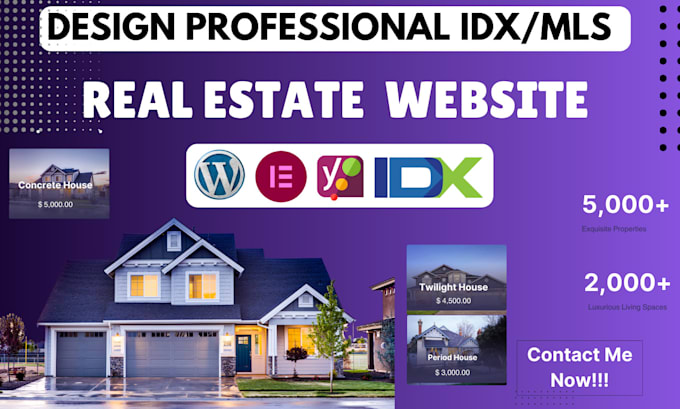 Gig Preview - Design your realtor, agent, real estate website in wordpress with idx