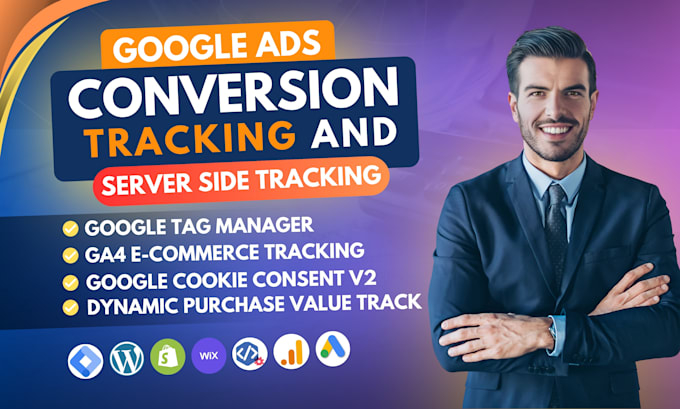 Gig Preview - Do google ads conversion tracking, ga4 setup, gtm integration, facebook pixel