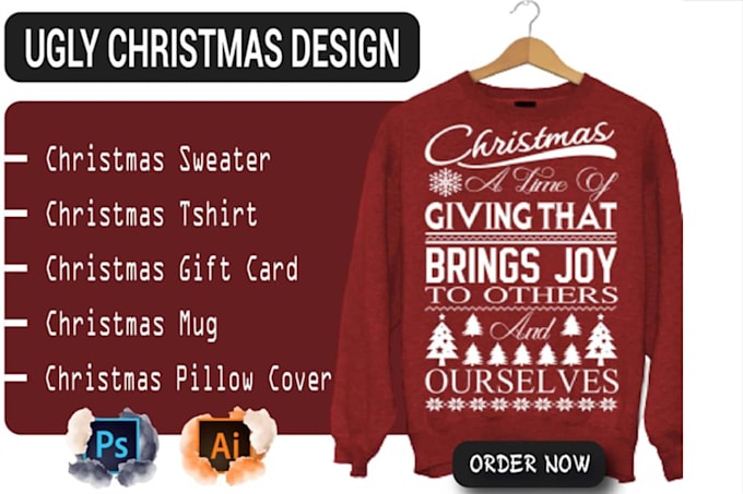 Gig Preview - Create ugly christmas sweater and shirt,create amazing ugly christmas, clothing