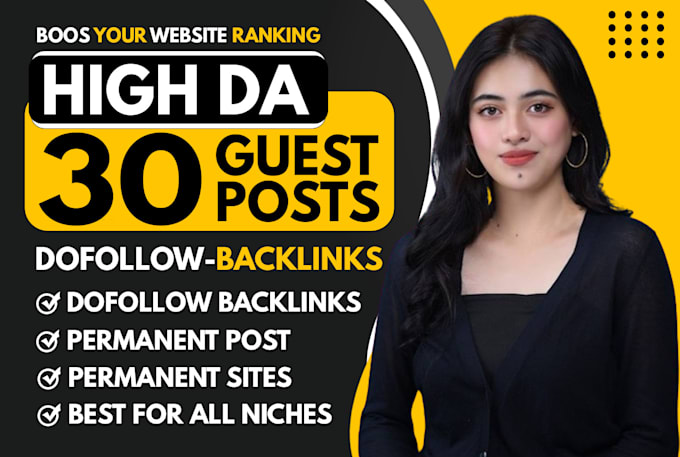 Gig Preview - Publish premium guest post, high da guest posting with seo dofollow backlink