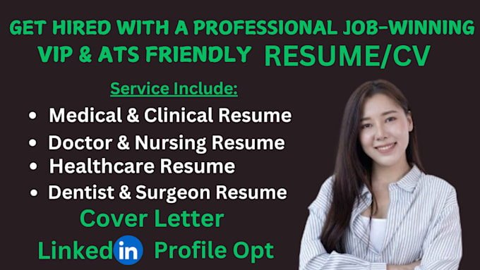 Gig Preview - Craft medical resume doctor healthcare dentist clinical surgeon nursing resume