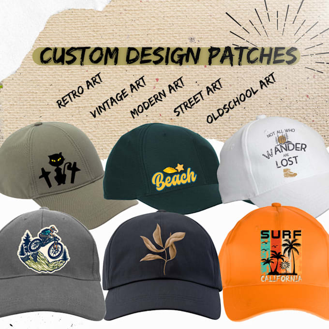 Gig Preview - Create vintage, modern and custom design patches for caps