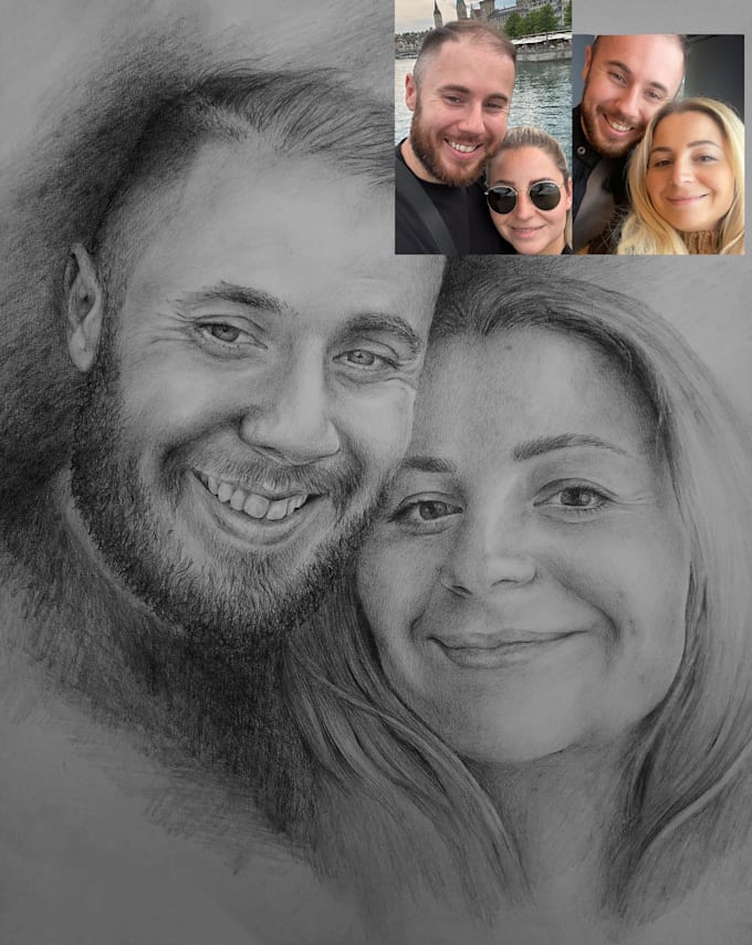 Gig Preview - Draw an amazing realistic black and white portrait for you