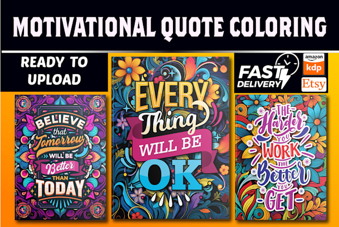 Gig Preview - Design a personalized quote coloring book with custom interior pages for KDP