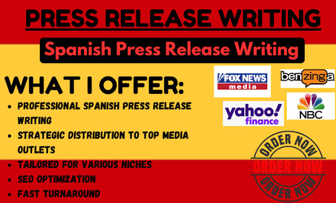 Gig Preview - Write and distribute a professional spanish press release to top media outlets