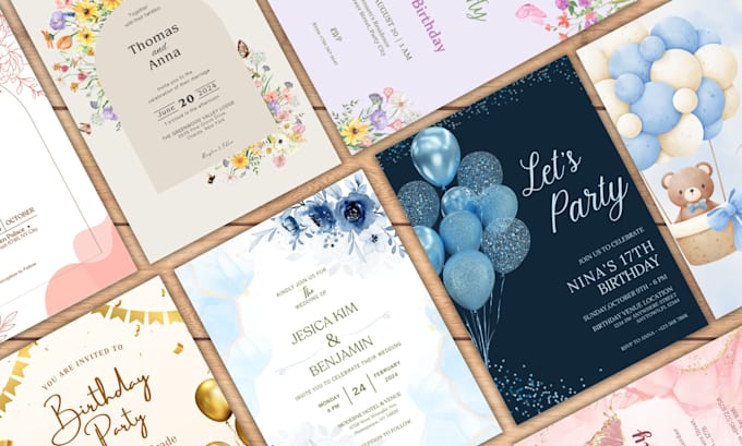 Gig Preview - Design an invitation card for your wedding, birthday or any other event