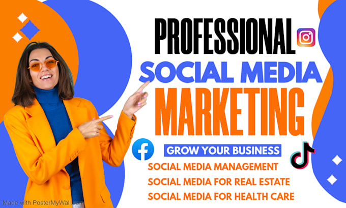 Gig Preview - Be your healthcare, real estate digital social media marketing manager