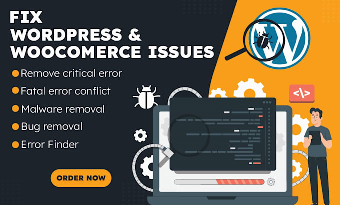 Gig Preview - Fix wordpress and woocommerce issues, error, bug, update, malware removal