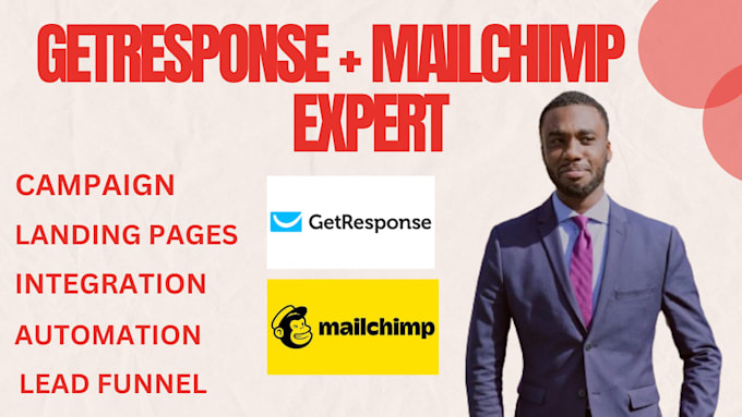 Gig Preview - Getresponse mailerlite landing page automation campaign mailchimp aweber drip